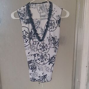 Charlotte Russe Navy and White Nautical Blouse